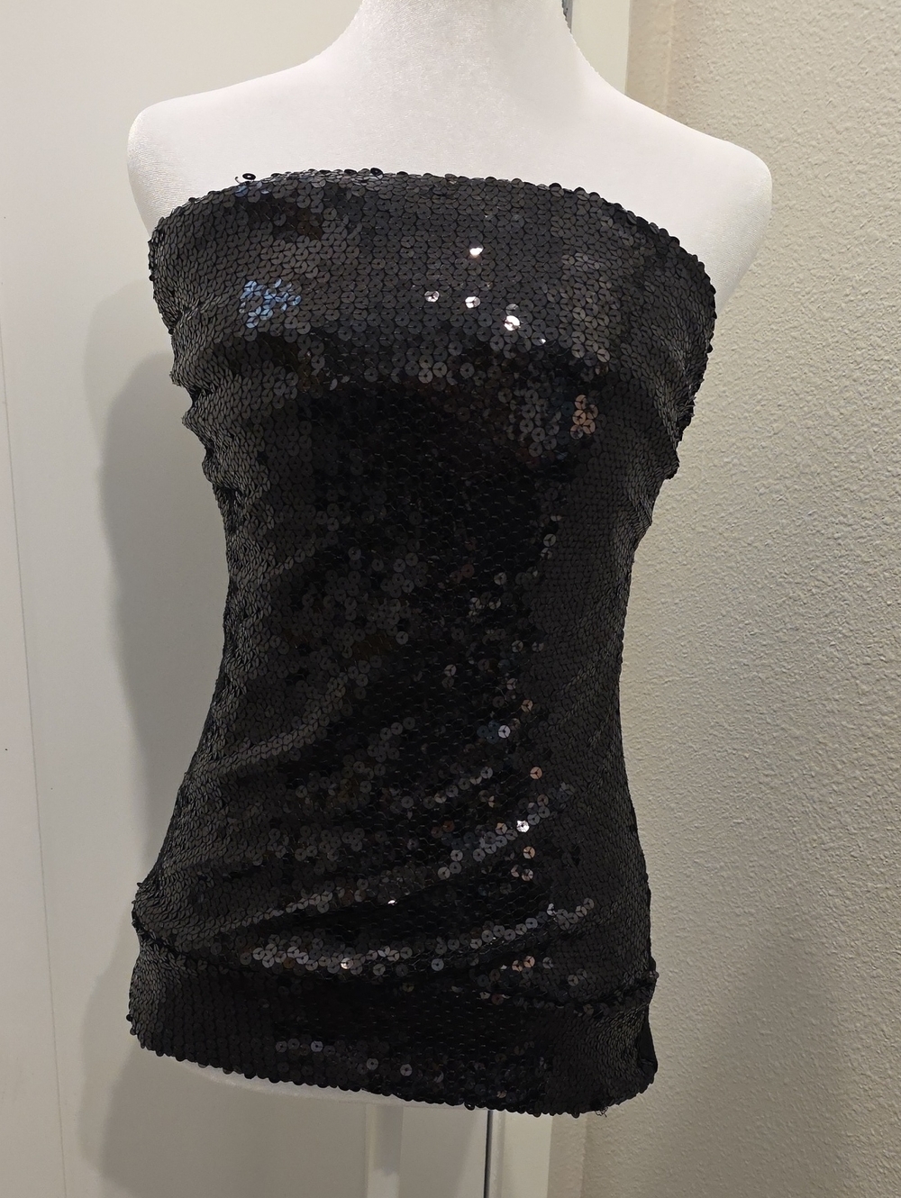 XOXO Black Sequin Strapless Camisole